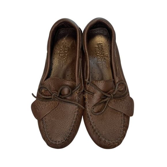 Minnetonka moccasins Brown leather women’s 10.5 genuine Moose leather.